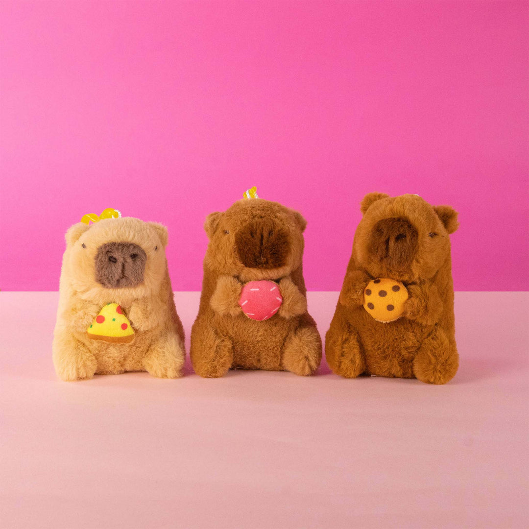 Set de 12 Piezas Llavero de peluche Capibara 10 cm