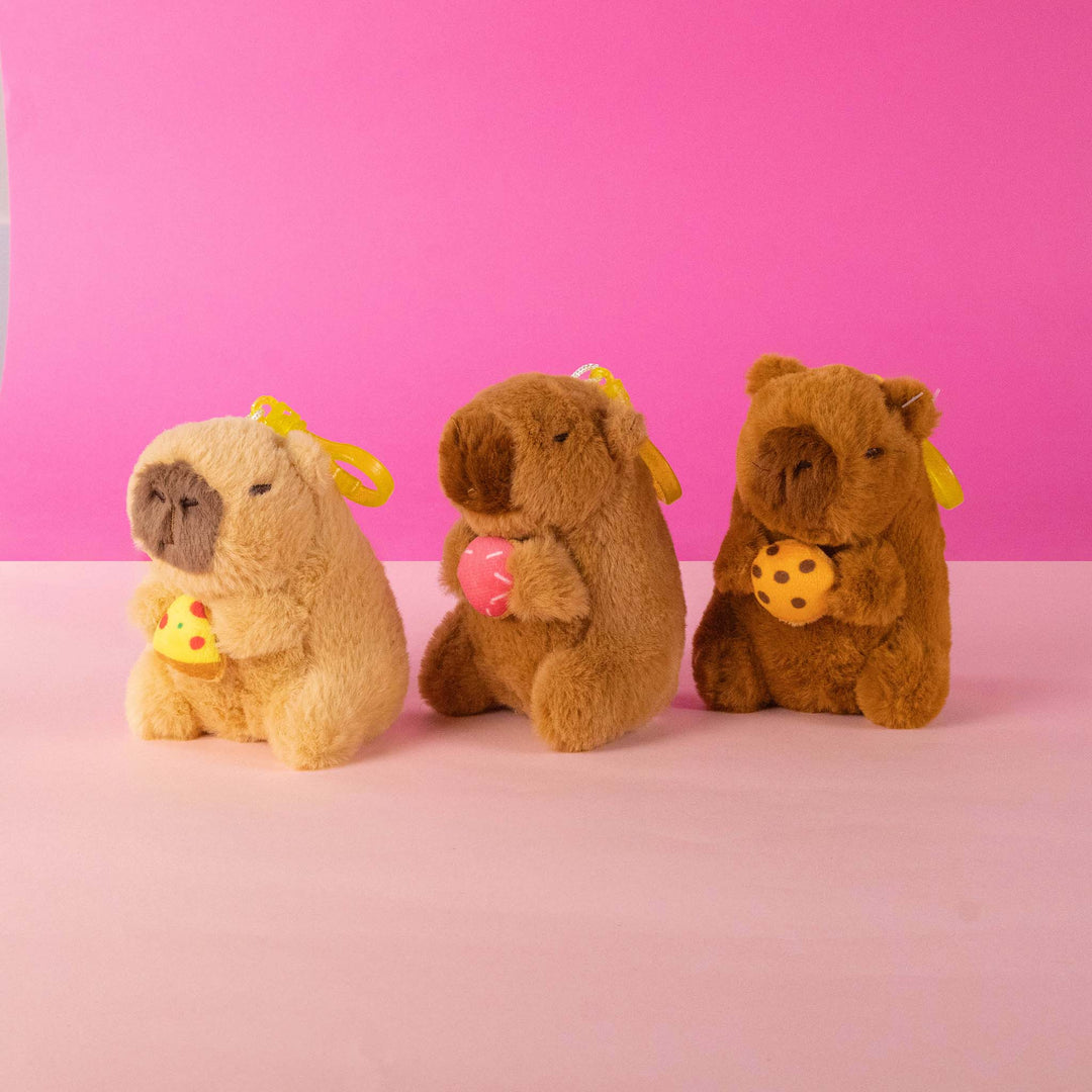 Set de 12 Piezas Llavero de peluche Capibara 10 cm