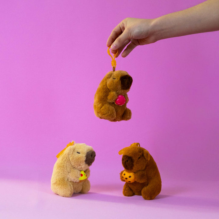 Set de 12 Piezas Llavero de peluche Capibara 10 cm