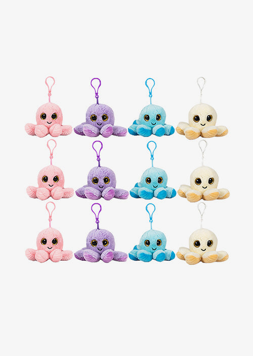 Set de 12 Piezas Llavero Pulpo de peluche 7 cm