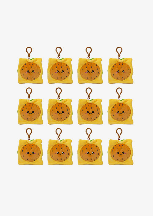Set de 12 Piezas Llavero de peluche hamburguesa 10 cm