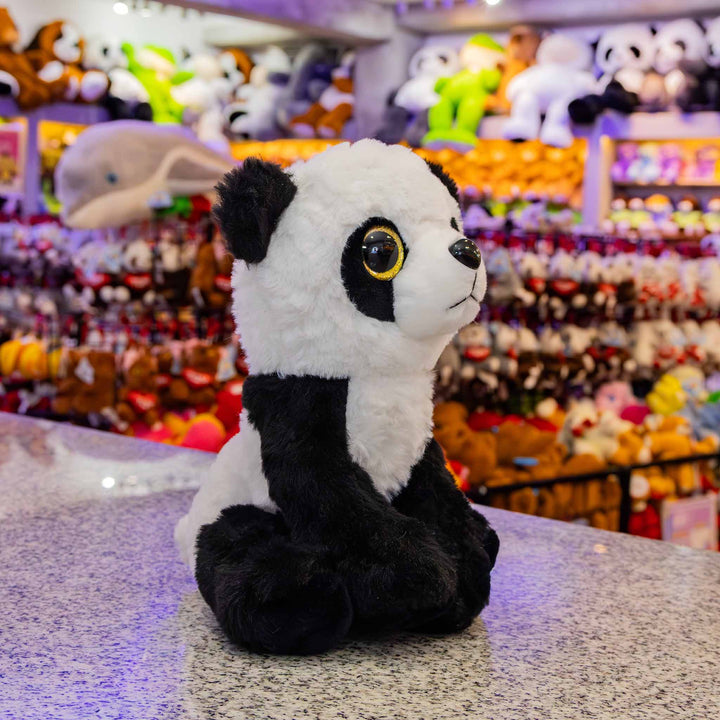 Set de 9 piezas Zoológico de peluche animales de 25 cm, perro, gato, conejo, panda, oso, rana, chango, mapache y elefante