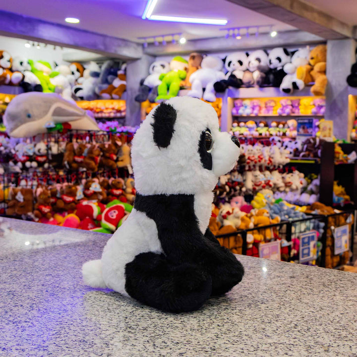Set de 9 piezas Zoológico de peluche animales de 25 cm, perro, gato, conejo, panda, oso, rana, chango, mapache y elefante