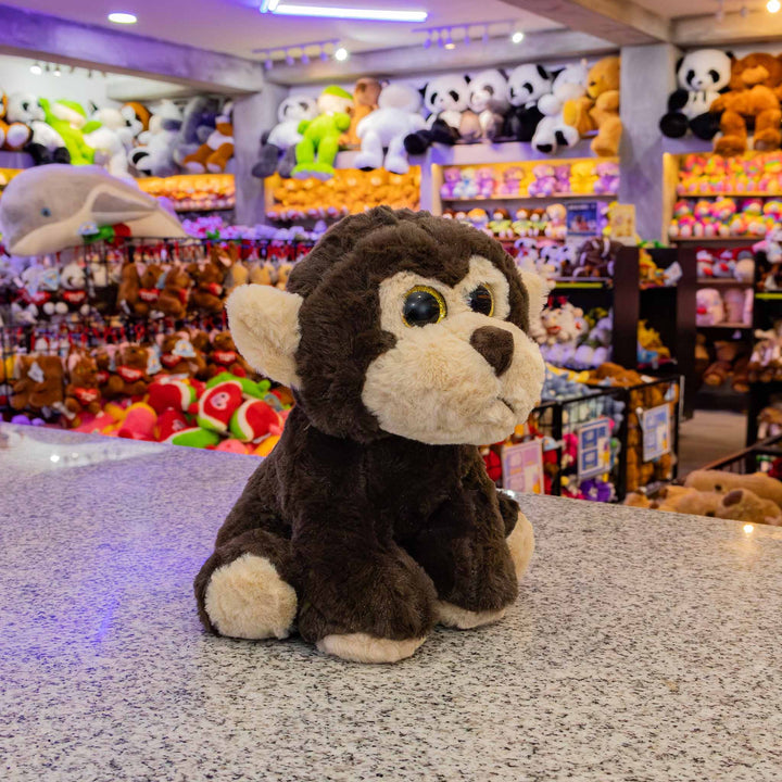 Set de 9 piezas Zoológico de peluche animales de 25 cm, perro, gato, conejo, panda, oso, rana, chango, mapache y elefante