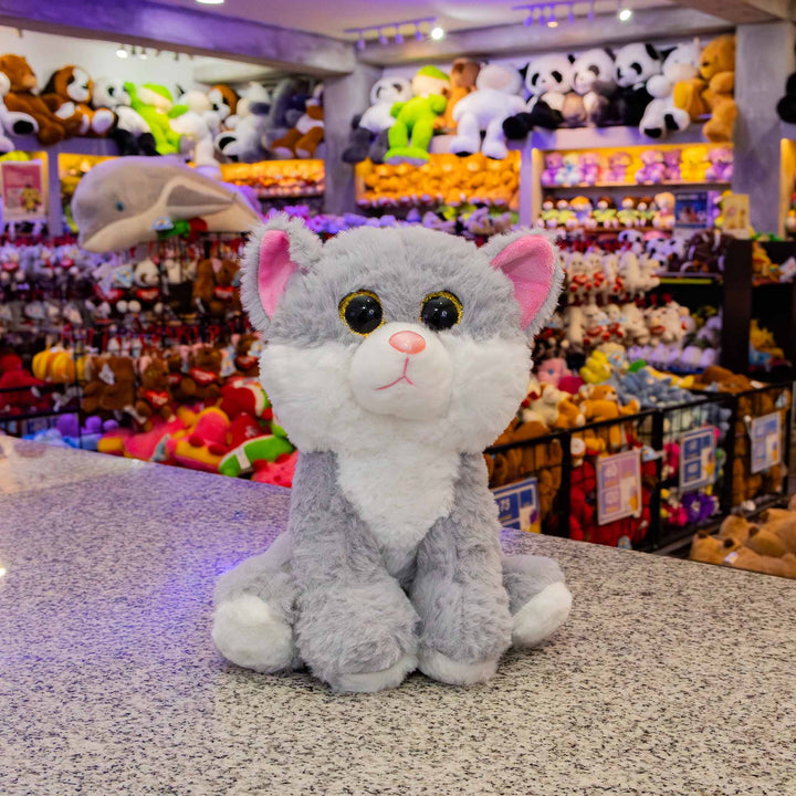 Set de 9 piezas Zoológico de peluche animales de 25 cm, perro, gato, conejo, panda, oso, rana, chango, mapache y elefante
