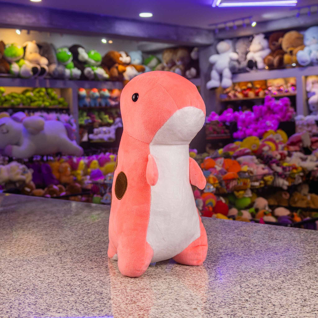 Dinosaurio de peluche tamaño mediano. Ideal para los fanáticos de los animales y para regalar