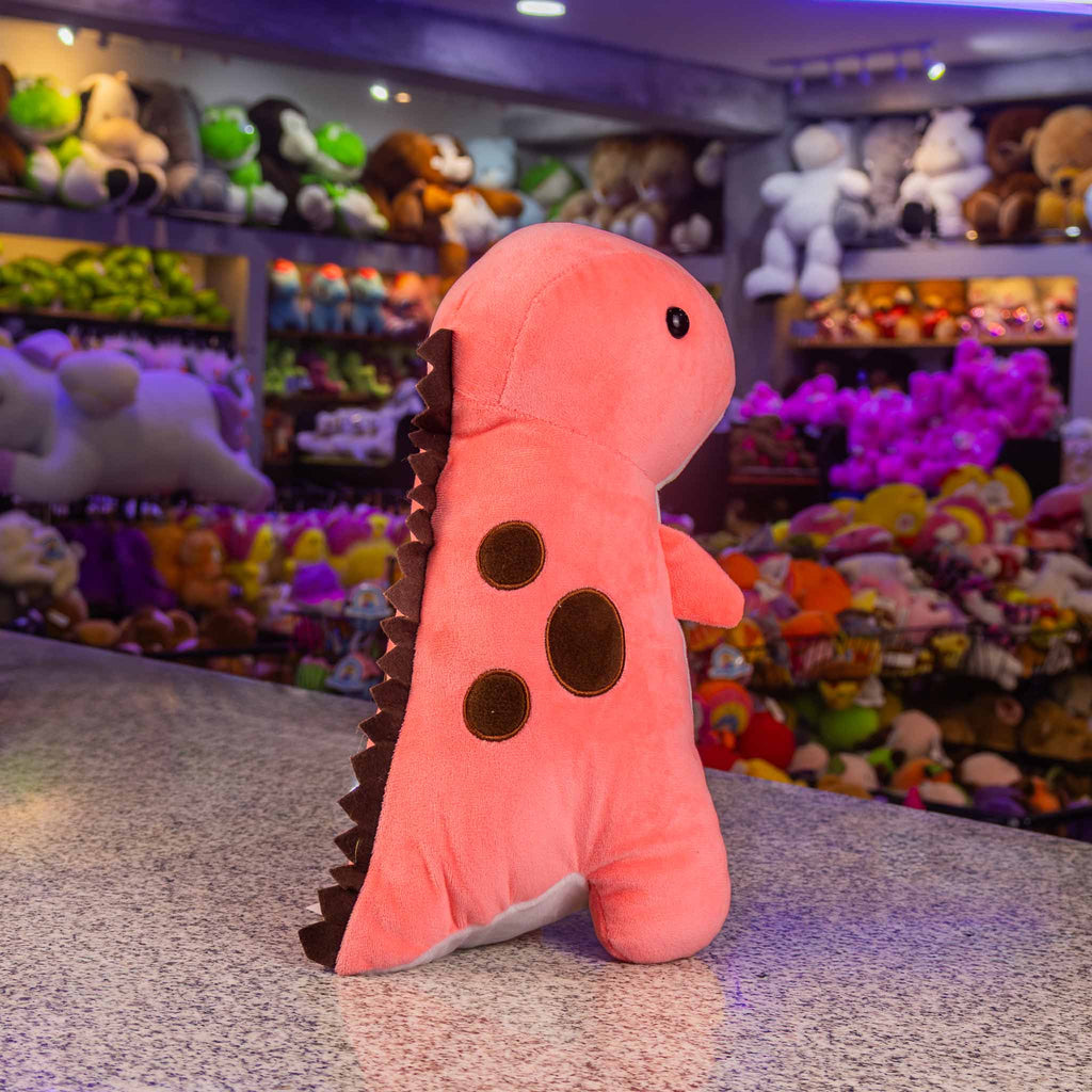 Dinosaurio de peluche tamaño mediano. Ideal para los fanáticos de los animales y para regalar