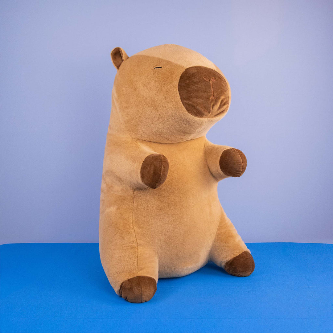 Capibara de peluche gigante, color café extra suave
