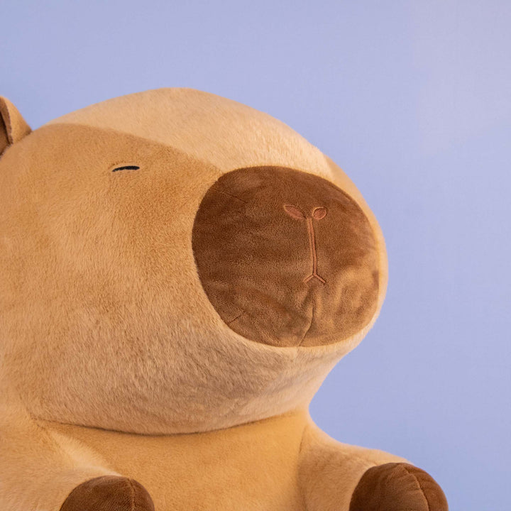 Capibara de peluche gigante, color café extra suave