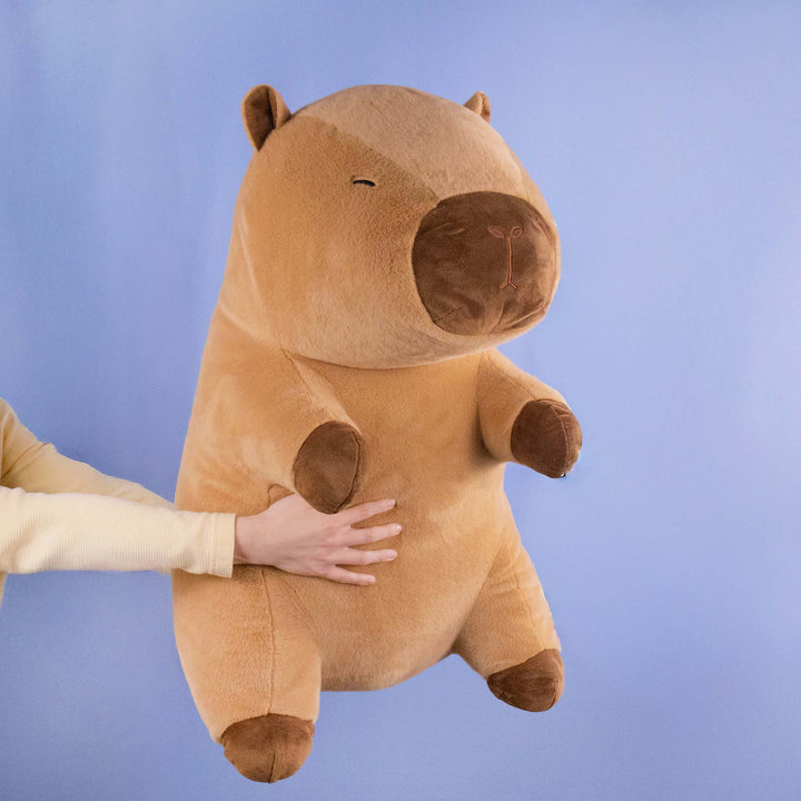 Capibara de peluche gigante, color café extra suave