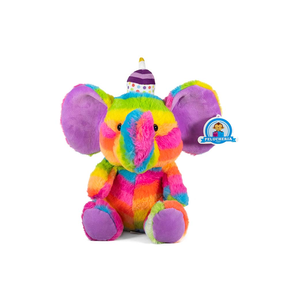 Elefante de peluche HBD 28 cm , peluches para regalo de cumpleaños