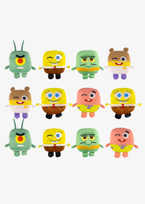 Bob Esponja de peluche Kawaii Cubes 18 cm, peluches de licencias. Personajes de Bob esponja, Calamardo, Arenita , Plantón y Patricio 