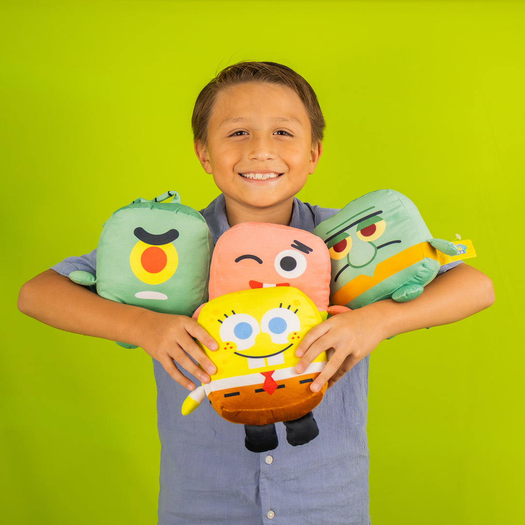 Bob Esponja de peluche Kawaii Cubes 18 cm, peluches de licencias. Personajes de Bob esponja, Calamardo, Arenita , Plantón y Patricio 