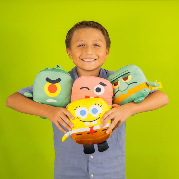Bob Esponja de peluche Kawaii Cubes 18 cm, peluches de licencias. Personajes de Bob esponja, Calamardo, Arenita , Plantón y Patricio 