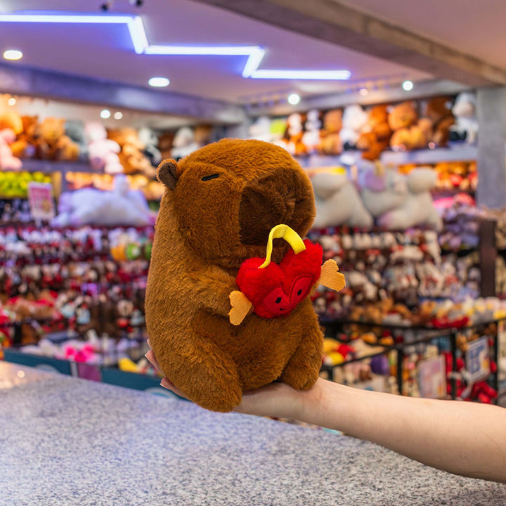 Capibara de peluche para San Valentín. Peluches ideales para maquinas de garra , maquinas de peluches. 