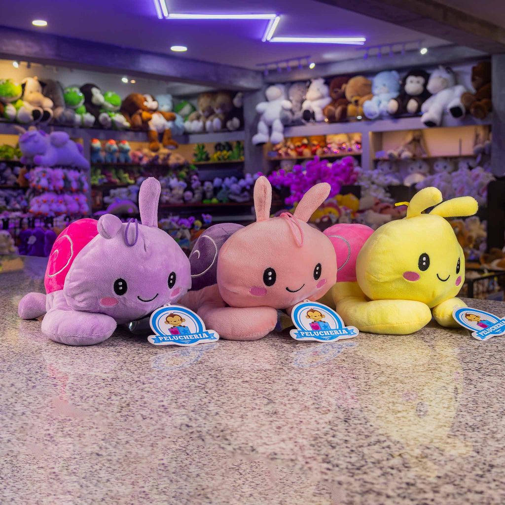 Caracol de peluche, peluches al mayoreo ideales para tiendas de regalo y distribuidores 