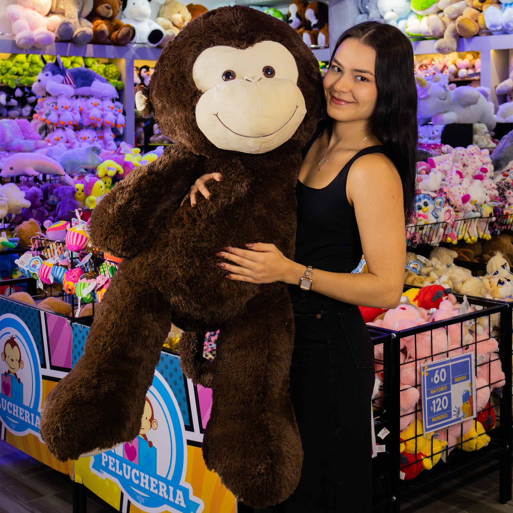 Chango de peluche gigante super suave y abrazable. Ideal para regalar, para eventos, baby showers y fiestas. 