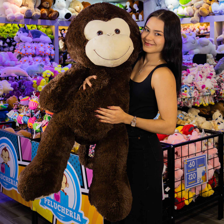 Chango de peluche gigante super suave y abrazable. Ideal para regalar, para eventos, baby showers y fiestas. 