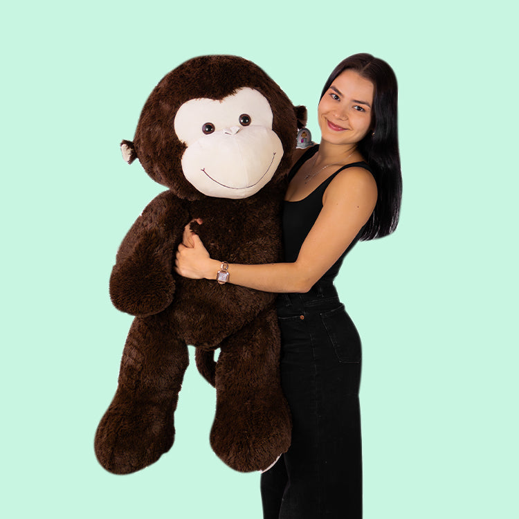 Chango de peluche gigante super suave y abrazable. Ideal para regalar, para eventos, baby showers y fiestas. 
