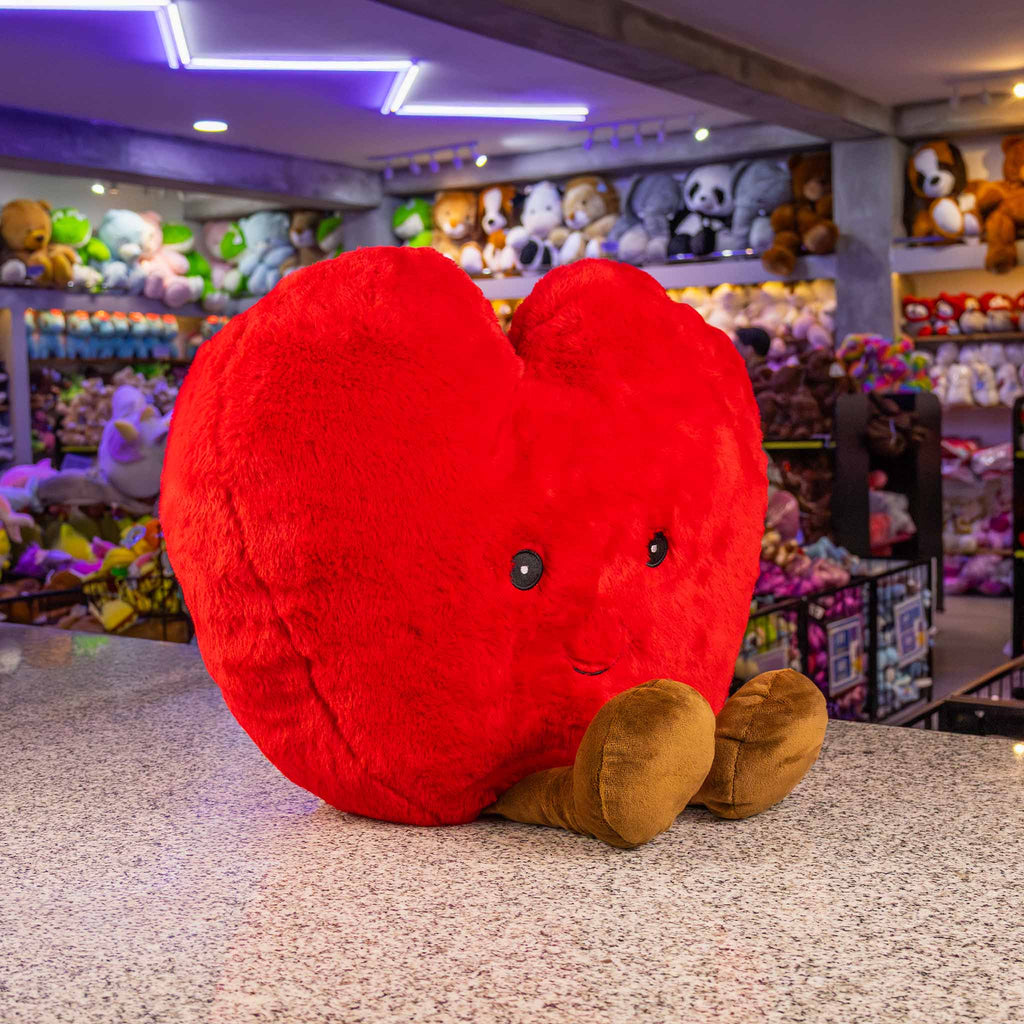 Cojín de corazón de peluche al mayoreo. Peluches para San Valentín. Tiendas de regalo