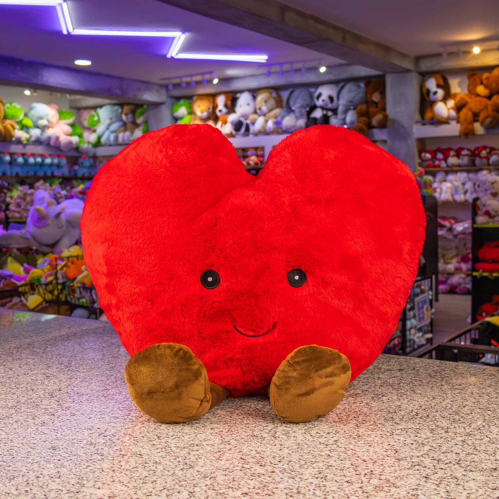 Cojín de corazón de peluche al mayoreo. Peluches para San Valentín. Tiendas de regalo