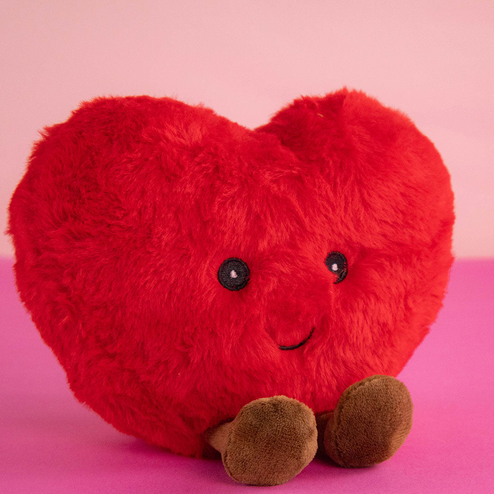 Cojín de corazón de peluche al mayoreo. Peluches para San Valentín. Tiendas de regalo