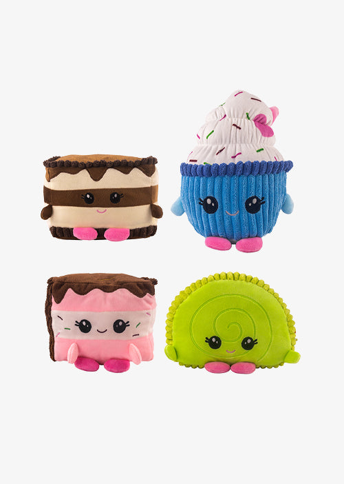 Set de 4 piezas comida postres de peluche 18 cm - Pelucheria