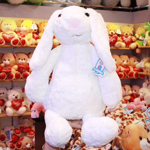 CONEJO BLANCO DE PELUCHE ADORABLE 