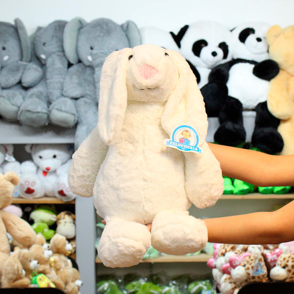 Conejo de peluche gigante, color blanco super suave e ideal para regalar