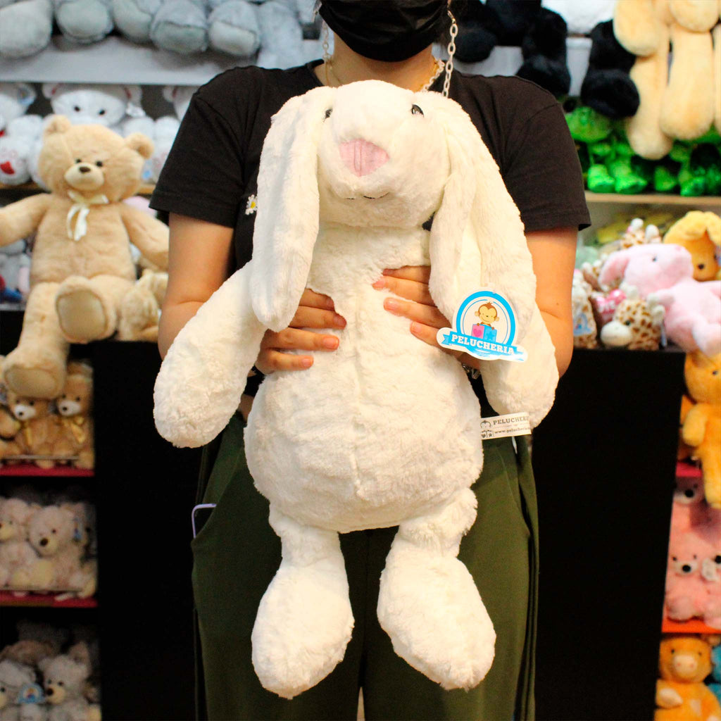 Conejo de peluche gigante, color blanco super suave e ideal para regalar