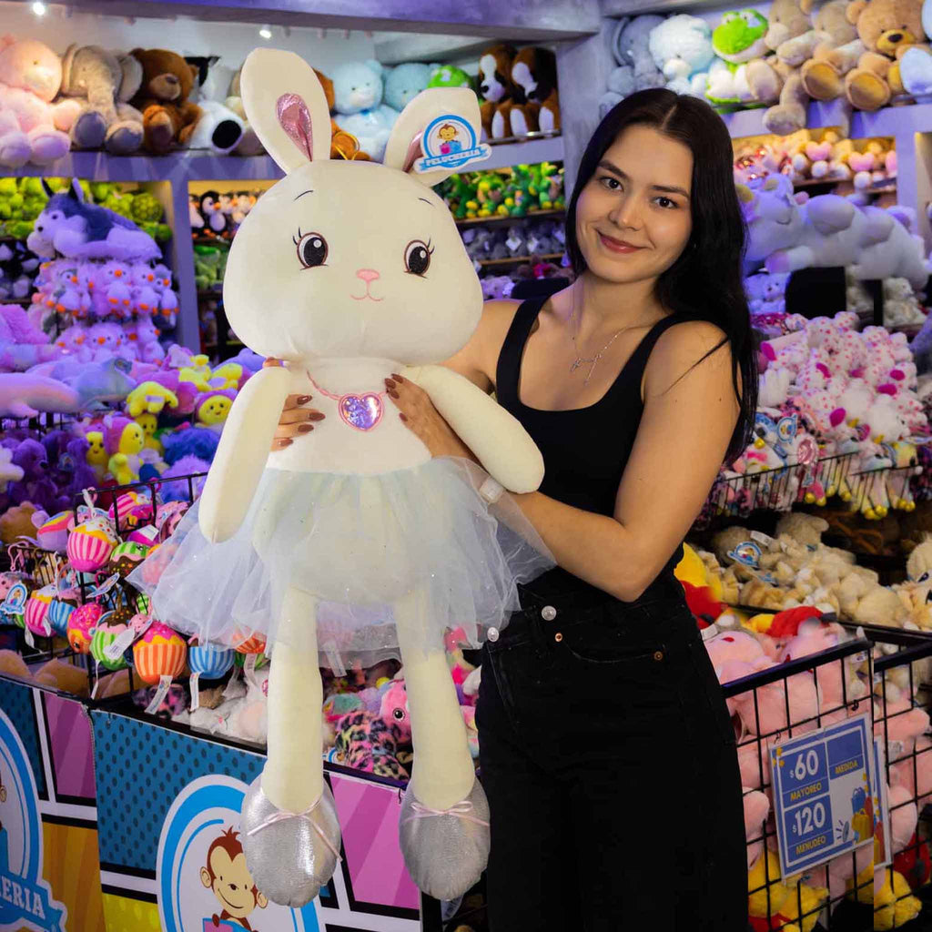 Conejo de peluche tutú , detalles brillantes e ideales para regalar. Tiendas de regalos y mayoristas