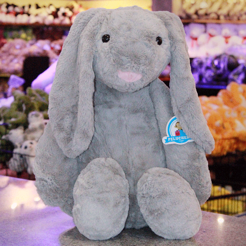 CONEJO GRIS DE PELUCHE 