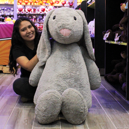 CONEJO GRIS DE PELUCHE 