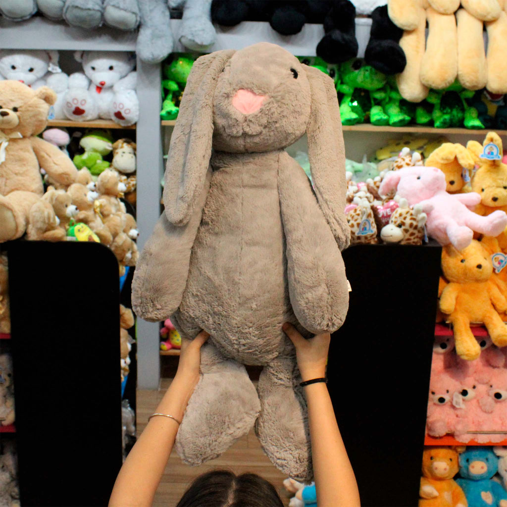 Conejo de peluche gigante color gris super suave y perfecto para tiendas de regalo
