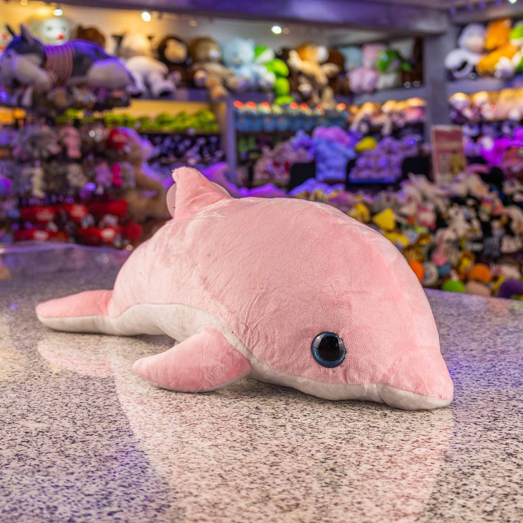 Delfín de peluche rosa , ideal para regalar a amantes de animales del mar, peluches marinos al mayoreo