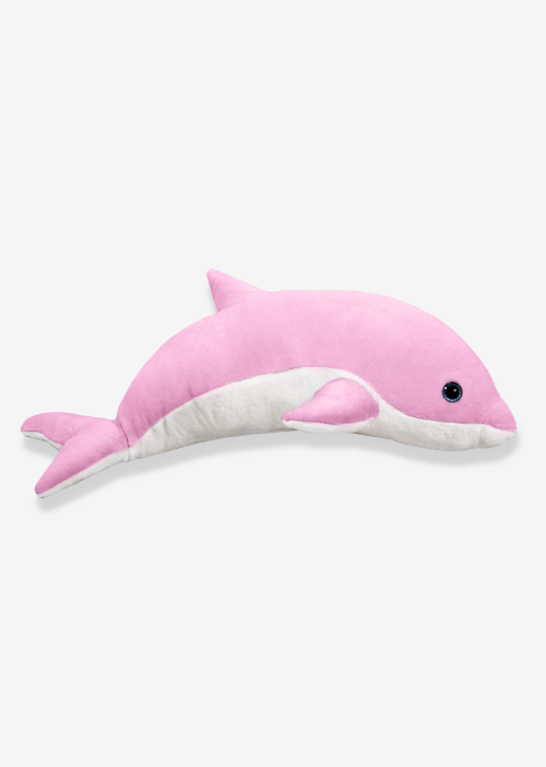 Delfín rosa de peluche gigante, ideal para mayoreo. Distribuidores y mayoristas. Peluches al mayoreo 