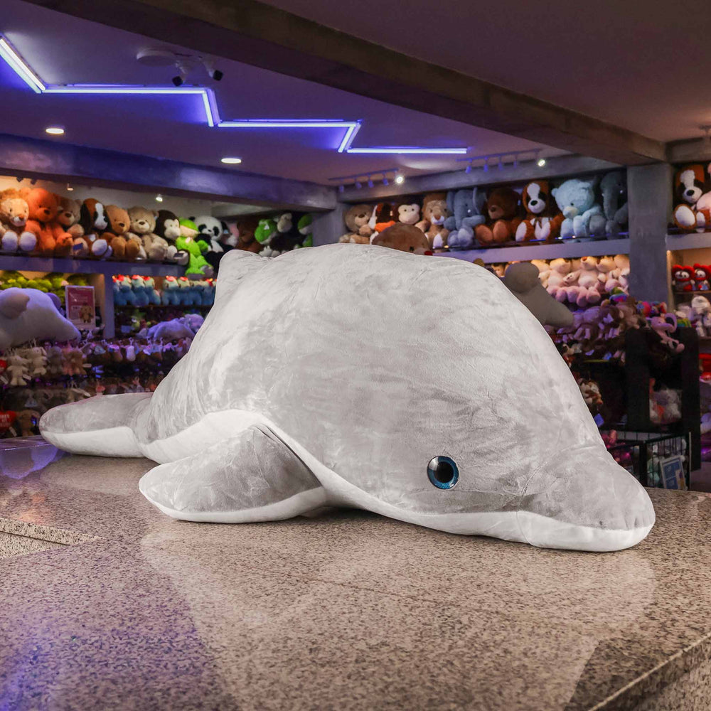 Delfín de peluche Ali Jumbo Gris 150 cm delfín de peluche gigante en color gris
