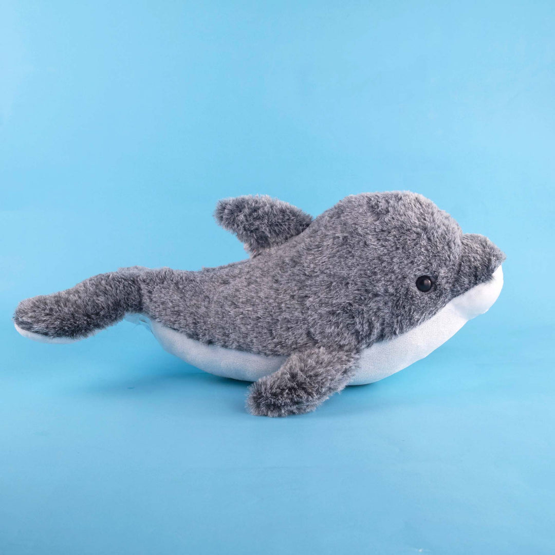 Delfín de peluche Ocean 38 cm , delfín color gris, perfecto para decorar eventos o fiestas infantiles 