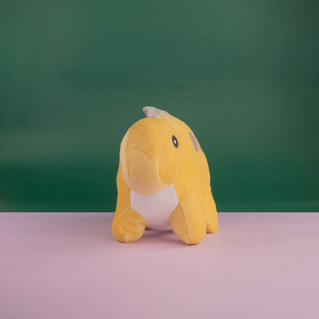Dinosaurio de peluche tamaño mediano. Ideal para los fanáticos de los animales y para regalar
