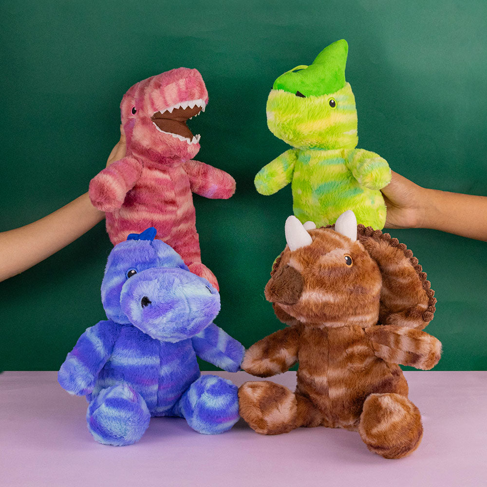 Dinosaurios de peluche al mayoreo, variedad de colores y diseños con calidad premium