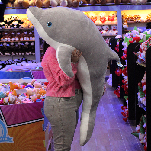 Delfin gris de peluche S041