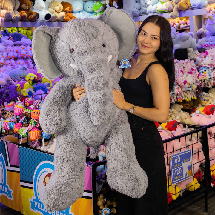 Elefante de peluche gigante super suave y abrazable. Ideal para regalar, para eventos, baby showers y fiestas. 