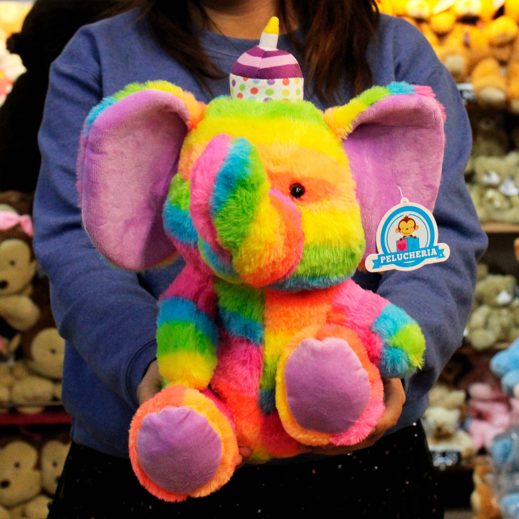 Elefante de peluche HBD super suave y abrazable. Ideal para regalar en cumpleaños 