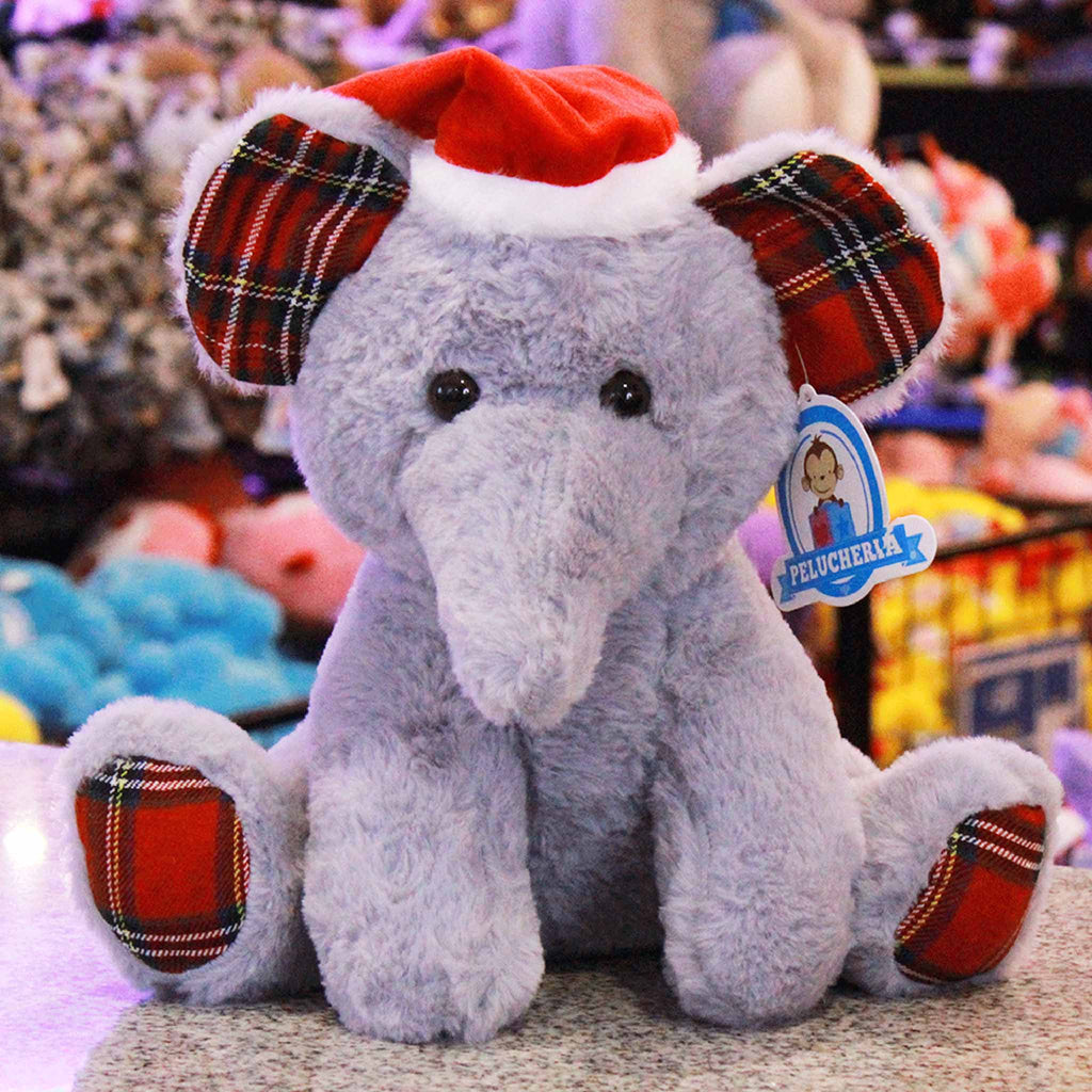 Elefante de peluche de navidad calidad premium ultra suave y abrazable, ideal para las fiestas navideñas.
