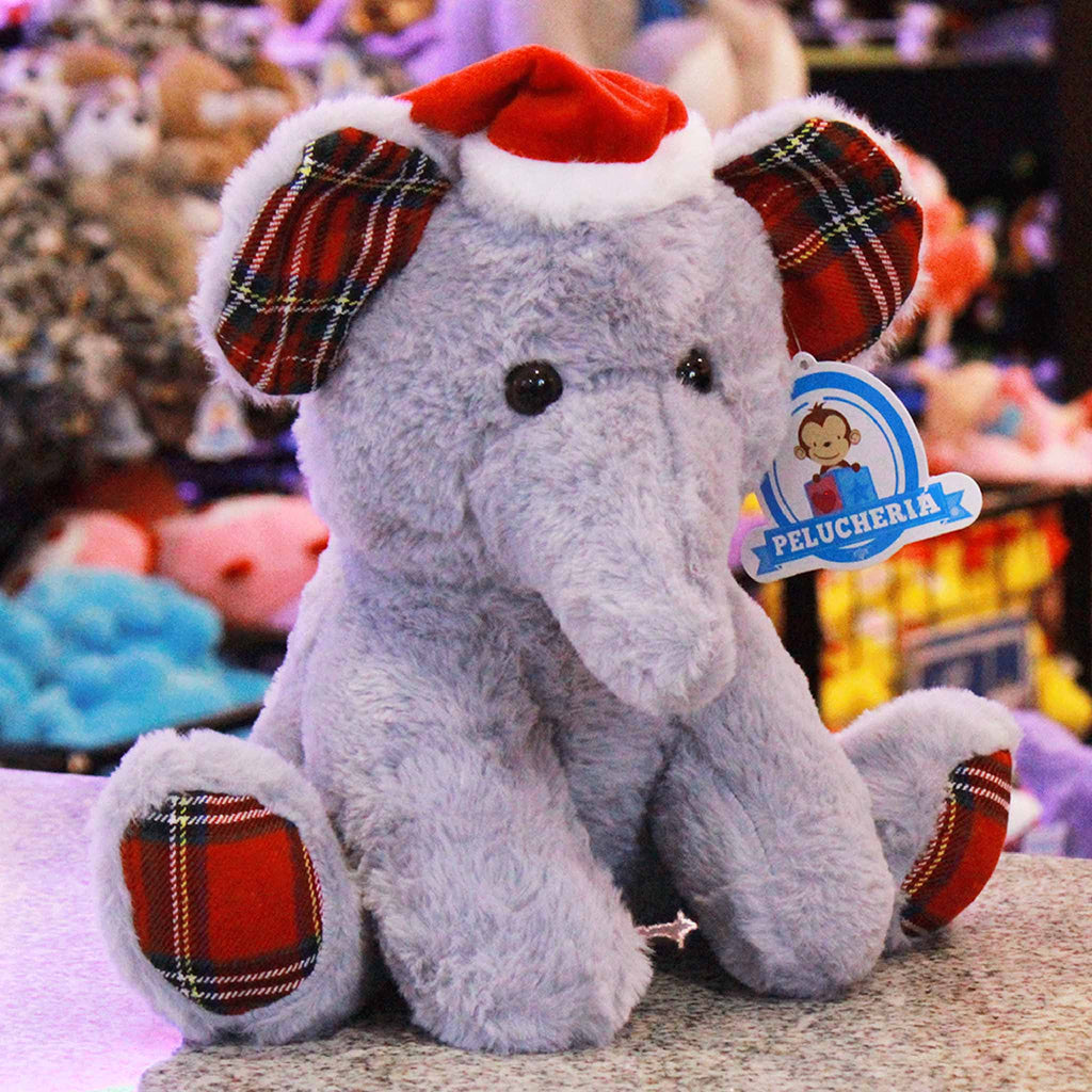 Elefante de peluche de navidad calidad premium ultra suave y abrazable, ideal para las fiestas navideñas.
