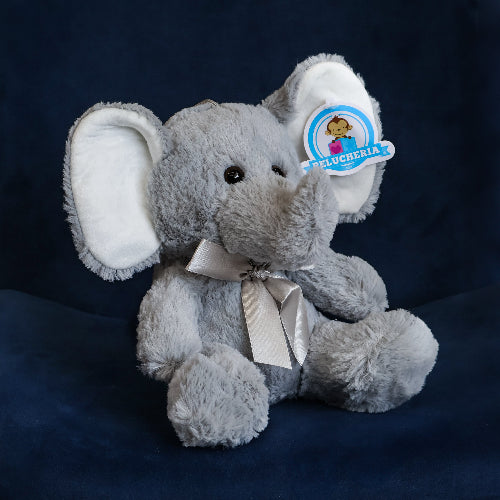  Elefante de peluche gris con orejas grandes y trompa suave