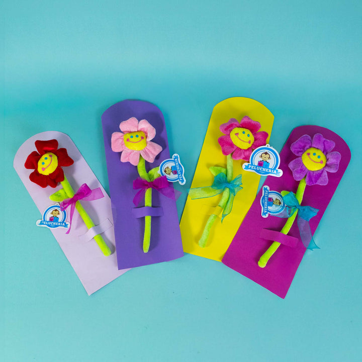 Flores de peluche perfectas para regalar en primavera, decorar eventos o coleccionar. Colores llamativos