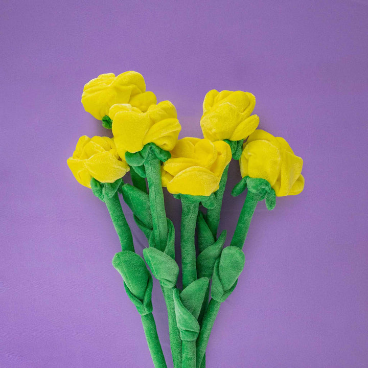 Flores de peluche perfectas para regalar en primavera, decorar eventos o coleccionar. Colores llamativos