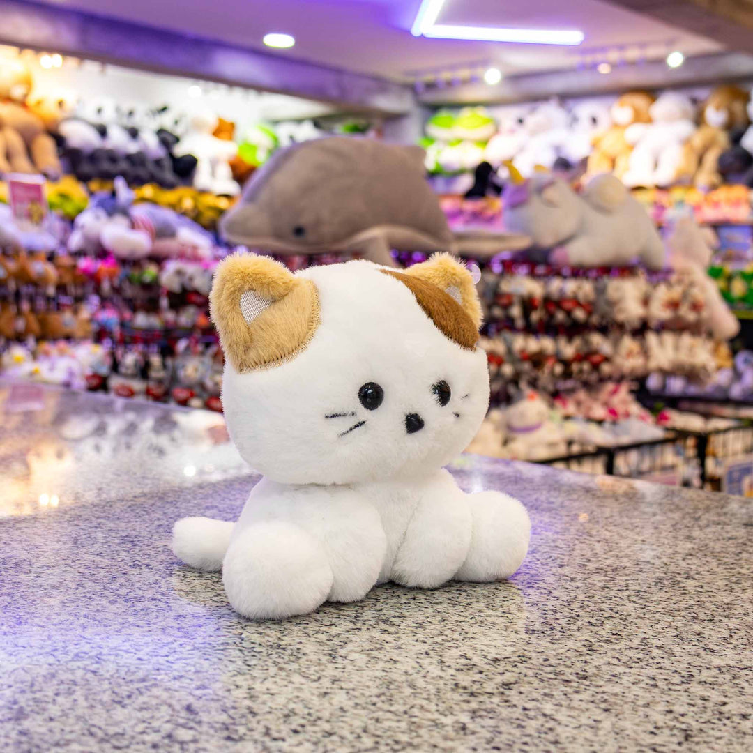 Gato de peluche Tuni 15 cm PIUINIKI - Gato de peluche en color blanco con café  y beige. Peluches para bautizo y eventos