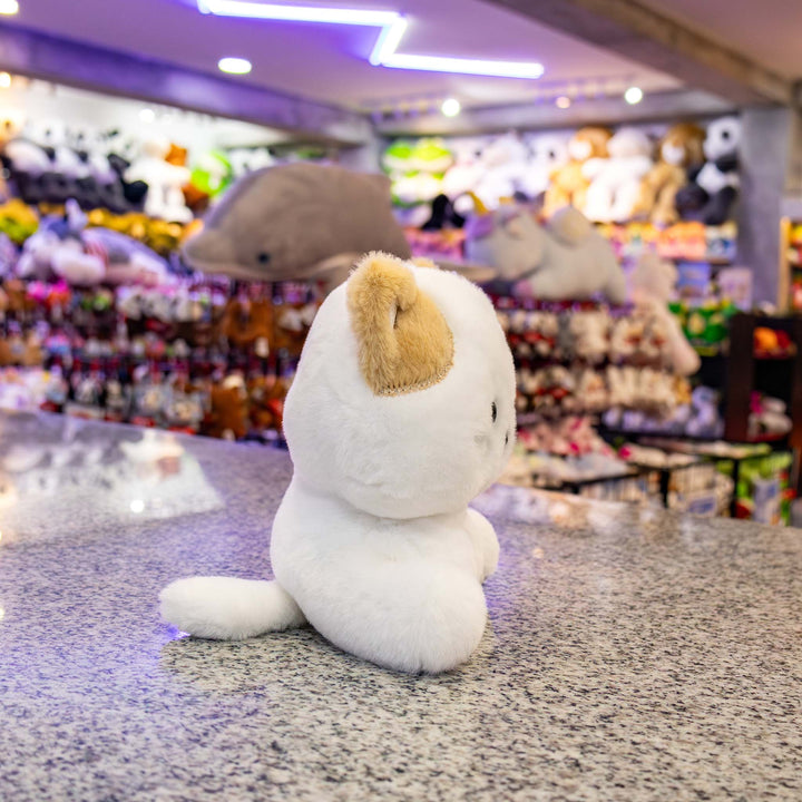 Gato de peluche Tuni 15 cm PIUINIKI - Gato de peluche en color blanco con café  y beige. Peluches para bautizo y eventos